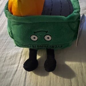 Dumpster fire plush Green and Orange Stuffed Toy